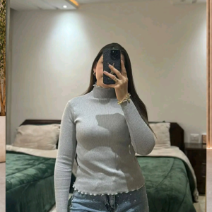 Pull Demi Col Roulé Tricoté